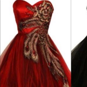 Short red formal dress